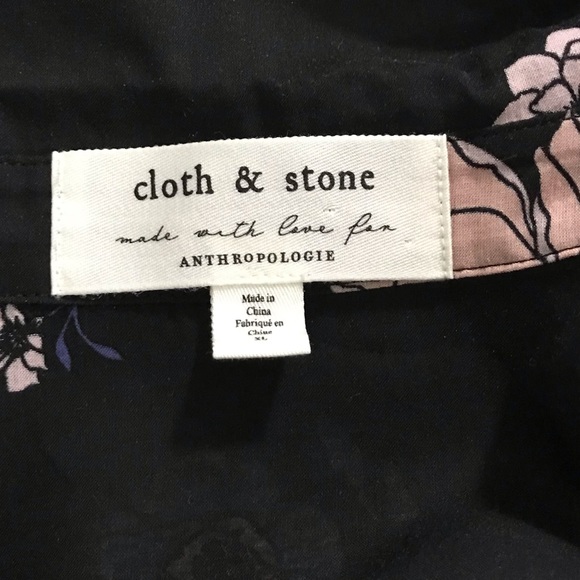 Anthropologie Cloth & Stone Floral Blouse Shirt 4 - Picture 7 of 8